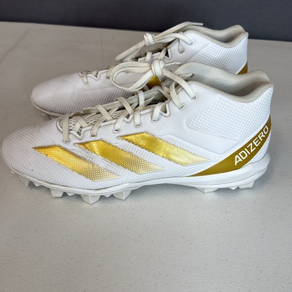 Men’s Adidas Adizero Impact 2 Molded Football Cleats Gold /White Size 12 EUC - Picture 3 of 7